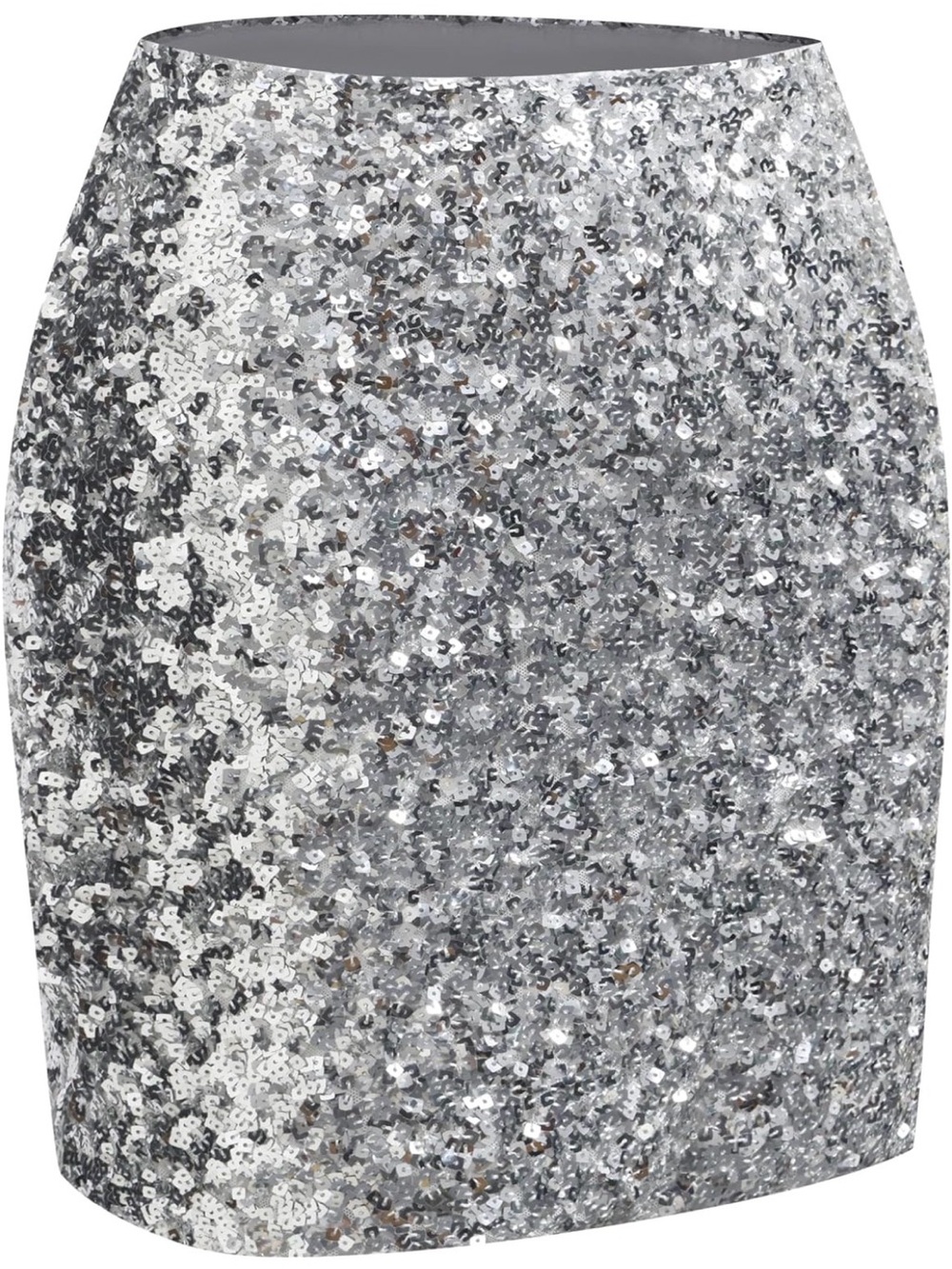 Silver Sequin Mini Skirt - Women's Sparkle Pencil Skirt